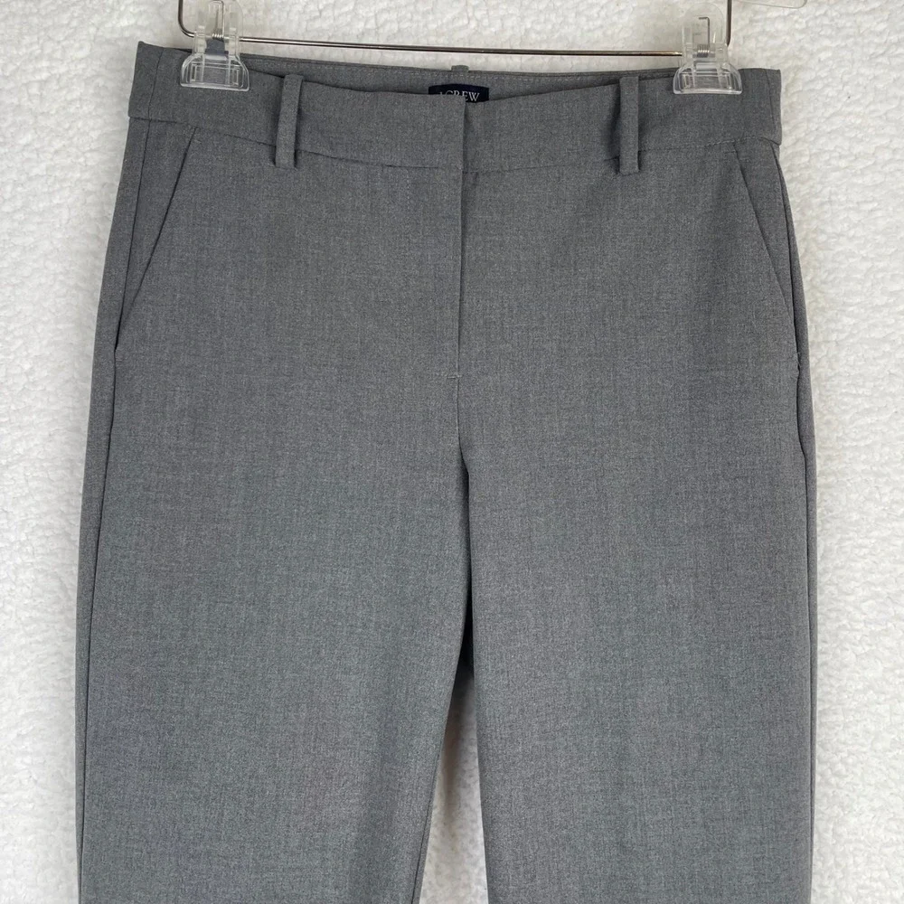J.Crew Ruby Full-Length Pants Gray Slim Straight Dress Trousers Size 4 Career